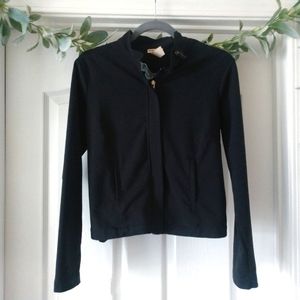 Anthro Elevenses Black Jacket Zip Up Medium